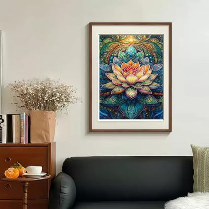 CHWGLFGG 5D Mandala Lotus Diamond Art Kits for Adults Beginners 12x16inch - color: KM1077-1