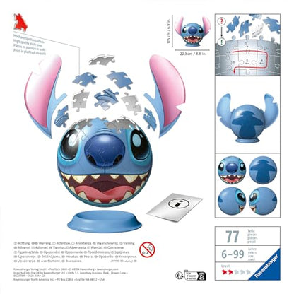 Ravensburger Puzzle-Ball Disney Stitch 72 Pieces Jigsaw Puzzle for Kids - Every Piece is Unique, Pieces Fit Together Perfectly