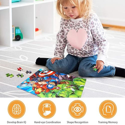 LELEMON Puzzles for Kids Ages 4-6,100 Piece Puzzles for Kids in Metal Box - color: Colorful