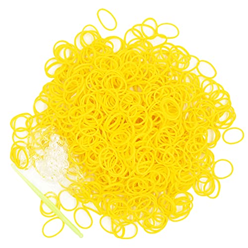 3000 Loom Rubber Bands Refill Kit,75 S-Clips & 5 Hooks Bracelet DIY Yellow - color: Yellow