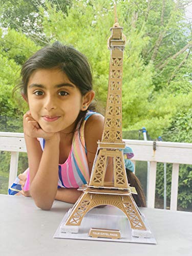 3D Puzzles for Adults and Kids | France Eiffel Tower Puzzle 3D Model Kit | Eiffel Tower Architecture Model Building Kit | Birthday Gifts for Children, Teens and Adults