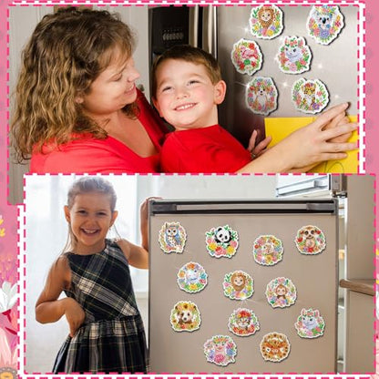 Xuhal 30 Pcs Animal Diamond Painting Magnets Diamond Art Kits for Adults - color: Wreath