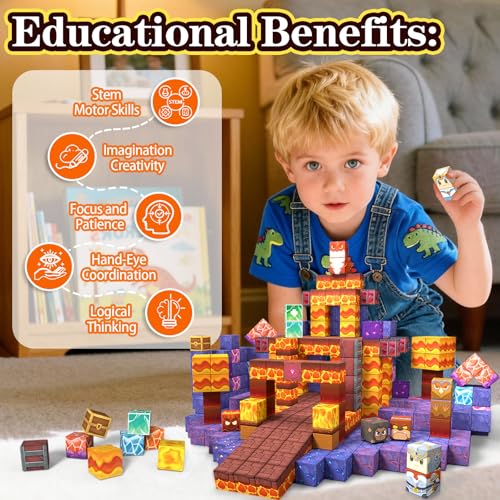 Rurvale Magnetic Blocks, Building Toys for Toddler 3+ Year Old Boy and Girl - color: 200pcs
