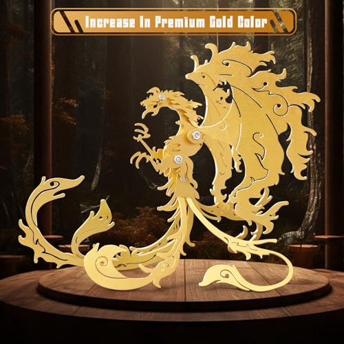 FILASLFT 3D Metal Puzzles for Adults,Mechanical Model Kit Vermilion Bird - color: D1-vermilion Bird-gold