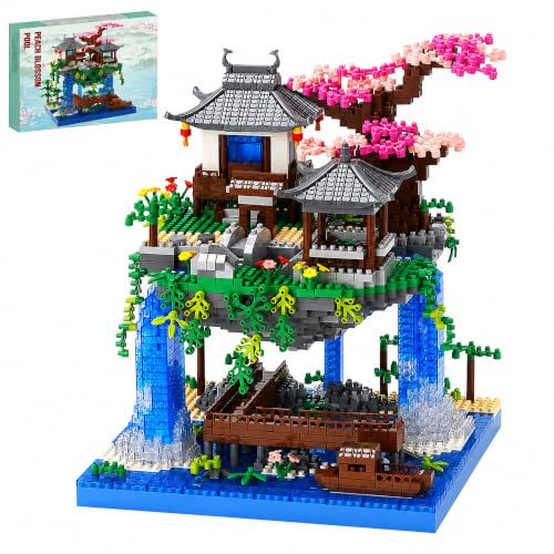 Cherry Blossom Treehouse Micro Mini Building Block Sets 2500 Pcs - color: Brown01