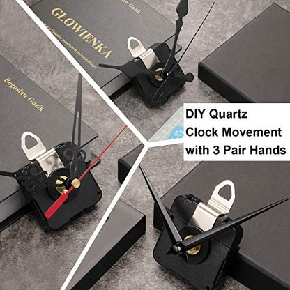 Hicarer Clock Motor Movement Wall Clock Movement Mechanism DIY Repair Parts Replacement with 3 Different Pairs of Hands (Shaft Length 0.9 Inch/ 23 mm, Black Red) - size: 0.90 Inch Shaft