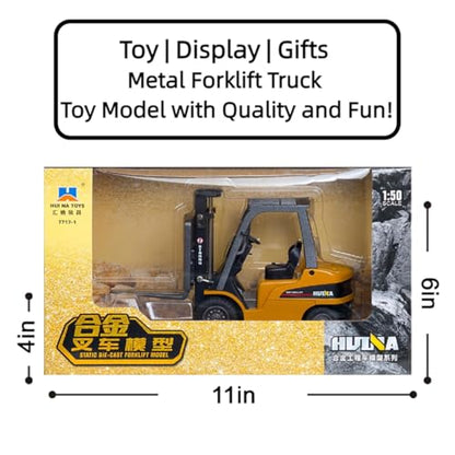 All-Metal Forklift Model 1:50 Die Cast Scale - Highly Detailed Construction Toy, Perfect for Collectors and Display, Durable Alloy Material, Ideal Gift - style: Forklift Truck model