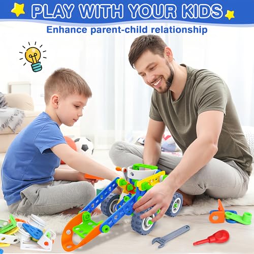 MOONTOY STEM Toys for 4 5 6 7 8+ Year Old Boy Birthday Gift, Building Toys for Kid Age 4-8 5-7 6-8 8-12, Preschool Educational Stem Kit for Boy Girl Christmas Idea Gift, 152PCS, 12 in 1 Building Toys - style: 152PCS, 12 in 1 Building Toys