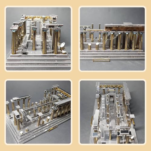 Microworld 3D Metal Puzzle - Temple of Athena Architecture Model Kit, DIY Challenge for Adults, Arts & Craft Assembly Brain Teaser Gift Toys for Teens - 142 Pcs
