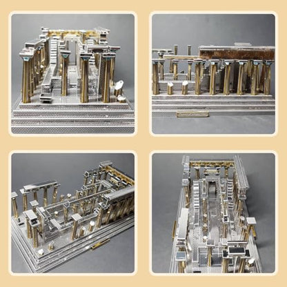 Microworld 3D Metal Puzzle - Temple of Athena Architecture Model Kit, DIY Challenge for Adults, Arts & Craft Assembly Brain Teaser Gift Toys for Teens - 142 Pcs