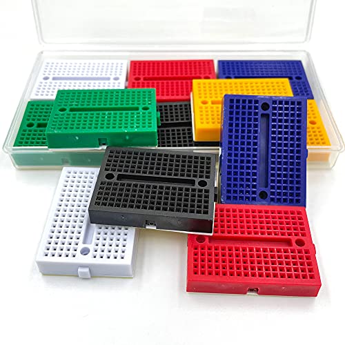 12Pcs Small Solderable Breadboard 170 Tie-Points Mini Breadboard Kit Mini PCB Prototype Solderless Breadboards Bread Boards Circuits Beadboard(Lkelyonewy) - size: 1.77"*1.38"*0.36"
