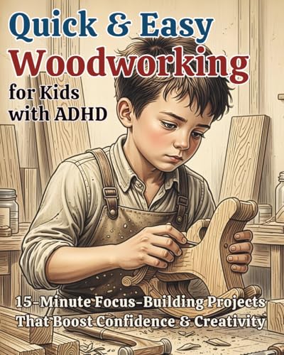Quick & Easy Woodworking for Kids with ADHD: 15-Minute Focus - Building Projects That Boost Confidence & Creativity (Ages 8-14)