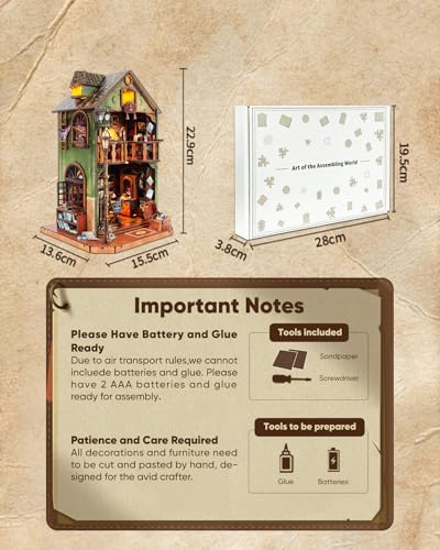 DIY Miniature House Kit Book Nook Kit for Adults to Build Mini Magic House - color: Owl Library