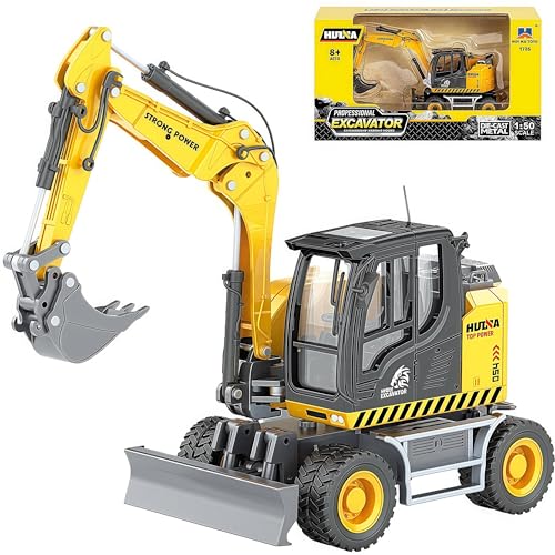 Excavator Toy, Digger Construction with Movable Multiple Joints for Kids - color: 1725 Yellow