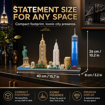 New York Skyline Architecture Micro Mini Building Block Set 3452Pcs - style: New York Skyline