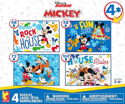 Ceaco - Disney - Mickey's Clubhouse - 4 X 1 Kids Multipack - Engaging Puzzle Perfect for Game Nights - Finished Size Varies