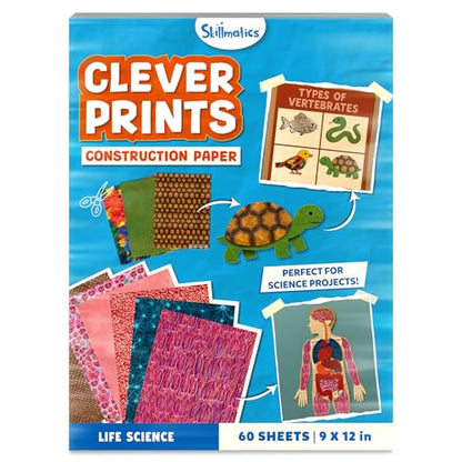 Skillmatics Life Science Construction Paper for Kids – DIY Craft Activity - color: Life Science, size: 60 Sheets