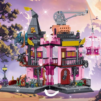GOTIMON Architecture Magic Laboratory Building Block Set, 1022 Pieces, Halloween Haunted House Construction Toy, Educational Gift for Kids and Adults