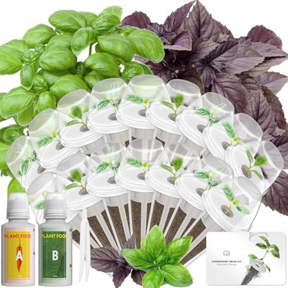 LYKOCLEAN Herb Seed Pod Kit Compatible with AeroGarden Hydroponics Growing System, Complete Indoor Gardening Supply (Basil, 16-pods) - color: Basil, size: 16-pods