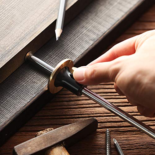 Mr. Pen Wheel Marking Gauge, 2 Extra Blades, Laser Engraved Graduations, Solid Brass Face, Adjustable