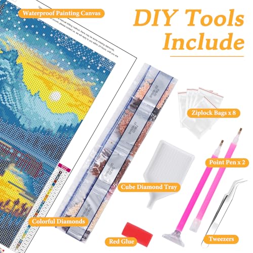 Diamond Art Kits for Adults & Beginners, Snow Mountain Diamond Painting Kit - color: HMDPUS-25907