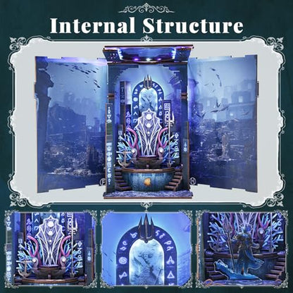 MiniCity Book Nook Kits for Adults, Miniature Dollhouse Kit-Throne of Aqua - color: Throne of Aqua