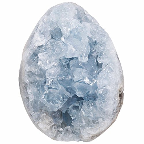 rockcloud Natural Raw Blue Celestite Mineral Healing Crystal Cluster Geode Irregular Home Decoration Gemstone Specimen Large, 2.(Approx 160-220 Gram) - size: Approx 160-220 Gram