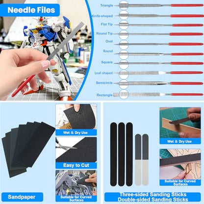 Gundam Tool Kit, 192 Pcs Professional Model Tool Kit for Gundam, Modeling Tools for Models with Decals Sticker Operated Box, Model Building Tools Hobby Tools Craft Set for Repairing Fixing Painting - color: 192 Pcs