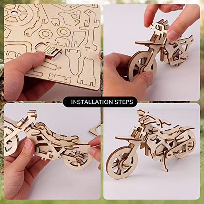 calary 3D Wooden Puzzle Simulation Animal Dinosaur Assembly DIY Model Toy for Kids and Adults,Set of 6 - style: B- Miliatary Vehicles
