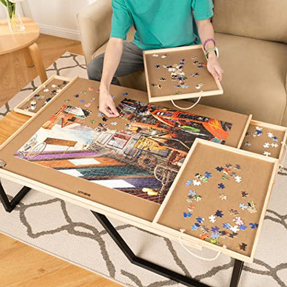 Lavievert 1500 Piece Jigsaw Puzzle Board with 4 Drawers & Cover for Adults