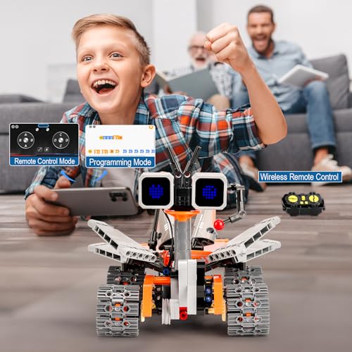 Robot Building Kit for Kids 8-12 STEM Coding Robot Toy 5-in-1