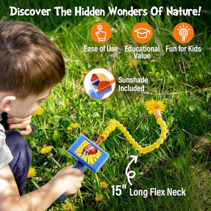 Kids Borescope Snake Camera with Light, 2.4” HD Screen, STEM Educational Toy for Boys & Girls Ages 4-10, Outdoor Science Exploration Kit, Real-Time Viewing, Christmas Birthday Festival Gift for Kids