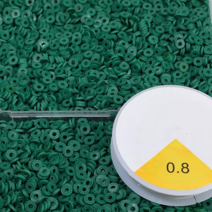 4000pcs Clay Beads - Forest Green, 6mm Heishi Bead Polymer Flat Round Disc Bulk Beads for Jewelry Making,DIY Friendship Bracelet and Necklace Craft - color: Forest Green
