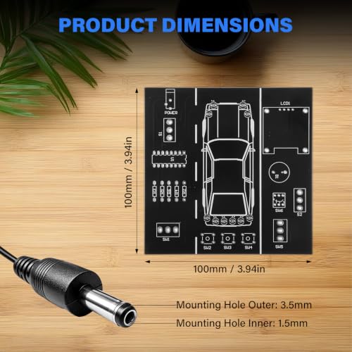 Car Driving Simulation Soldering Practice Kit, DIY Electronics Project Car Driver Simulator Solder Kit with LCD Display & Realistic Lighting Effects for DIY Learning