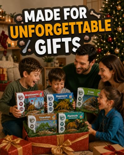 Science4you Dinosaur Excavation Kit Bundle – 5 Fossil Dig Kits for Kids, T-Rex, Triceratops, Stegosaurus, Brachiosaurus and Mammoth, STEM Science Toy, Archaeology Gift for Kids