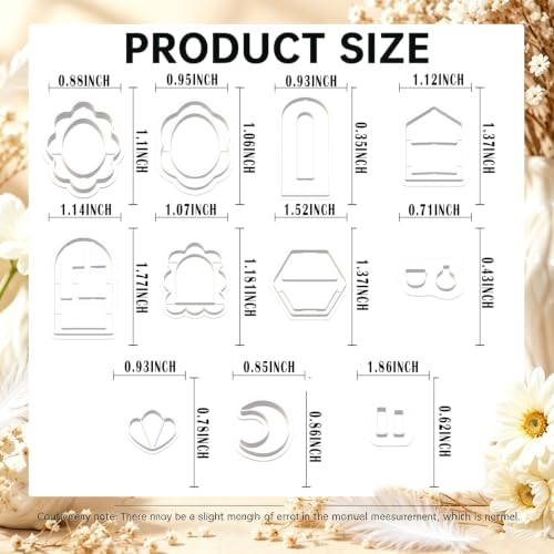 11Pcs Floral Moon Bookshelf Clay Mold Set for Earring Making - color: Bookshelf