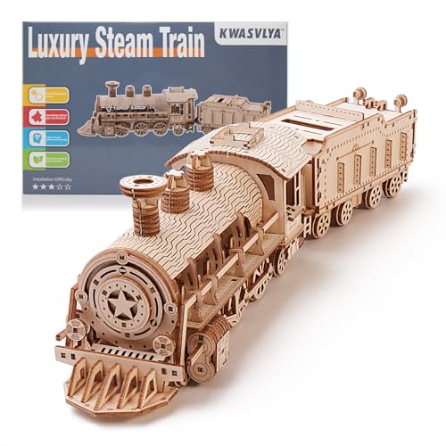 Luxury Steam Train 3D Wooden Puzzle for Adults - color: Luxury Steam Train