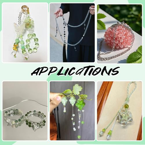 Tunmiok Glass Beads for Bracelets Making Kit, Jewelry Making Supplies with Charms, Crystal String, Spacer Beads, DIY Bracelet Necklace Craft Kit for Adults (Green) - color: Green