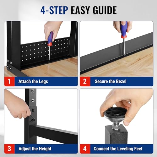 WORKPRO 96" Adjustable Workbench, Power Outlet & Pegboard, 4000LBS Capacity - size: 8FT workbench