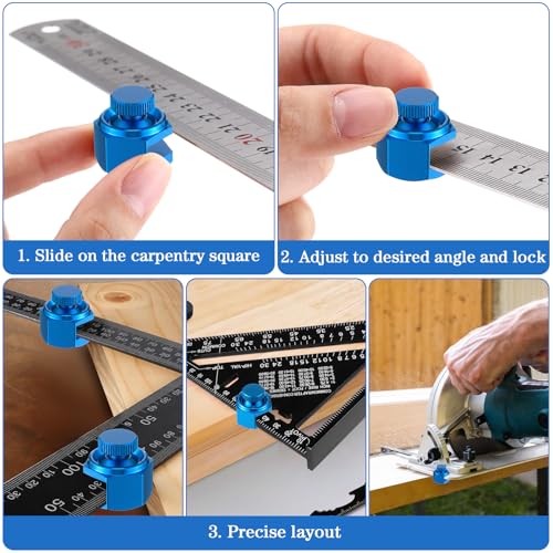 4 Pack Stair Gauge Set, Layout Tool for Framing Square, Blue - color: Blue