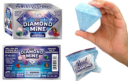 JA-RU Real Diamond Mine Gemstone Dig Kit (1 Pack) Mystery Rock 4630-1s - size: 1 Unit Pack