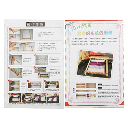 Handloom, Wooden DIY Hand Knitting Weaving Machine Large Frame Weaving Tapestries Scarves Heddle Bar for Kids Beginners