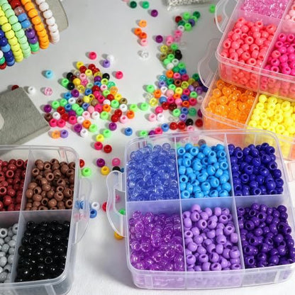 LIS HEGENSA 24Color 4300PCS Kandi Pony Beads Bracelets Jewelry Making Kits - size: 24 Color(4300PCS)