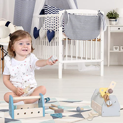 Montessori Wooden Tools Toddler Educational Construction Toy - color: Blue