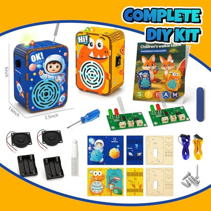 Stem Toys for Kids Age 6-8, DIY Walkie Talkie Building Kit