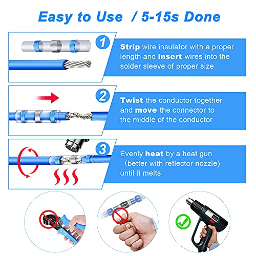 Kuject Heat Shrink Solder Seal Wire Connectors Kit 120PCS