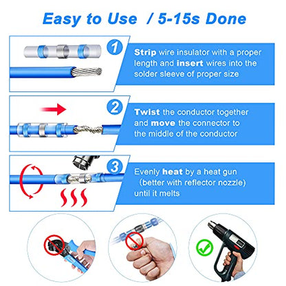 Kuject Heat Shrink Solder Seal Wire Connectors Kit 120PCS