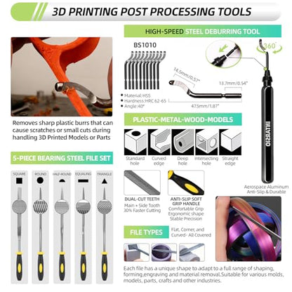 76pcs 3D Printer Tools Kit with Bag, 3D Printer Accessories includes Digital Caliper, Hygrometer, PTFE Tube Kit, Deburring Tool, Scrapers, Nozzle Cleaning, for Bambu Lab, Ender 3, FDM/SLA Printers etc - style: Ultra 3D Maker Version