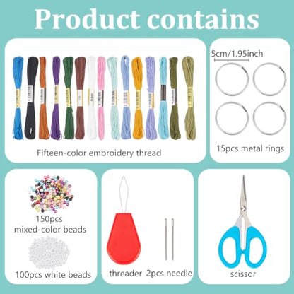 INFUNLY 15PCS DIY Small Dream Catcher Kits for Beginners Handmade Dreamcatcher Kit for Starters DIY Mini Hanging Ornament Making Kit for Bedroom Car Mirror Keychain Bag Bohemian Decoration Craft Gift - style: Bohemian