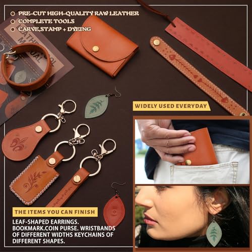 CBHGFEA Leather Crafting Kit, Leather Working Tools Supplies Tooling Kit - color: Style A